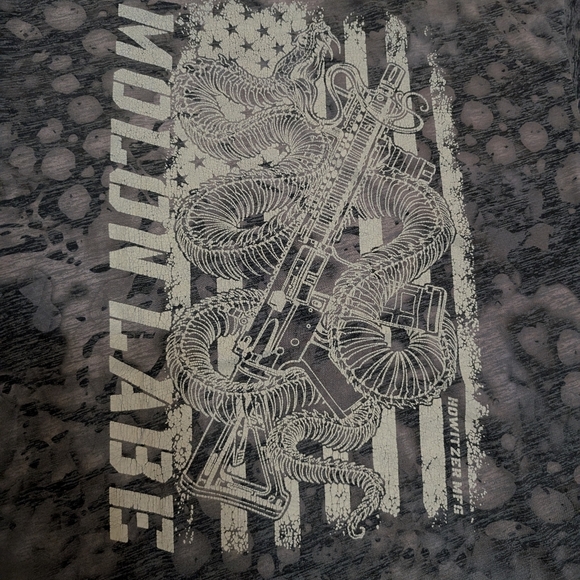 Howitzer Molon Labe Shirt Gray Camo Skill Snake Firearms - Picture 6 of 11